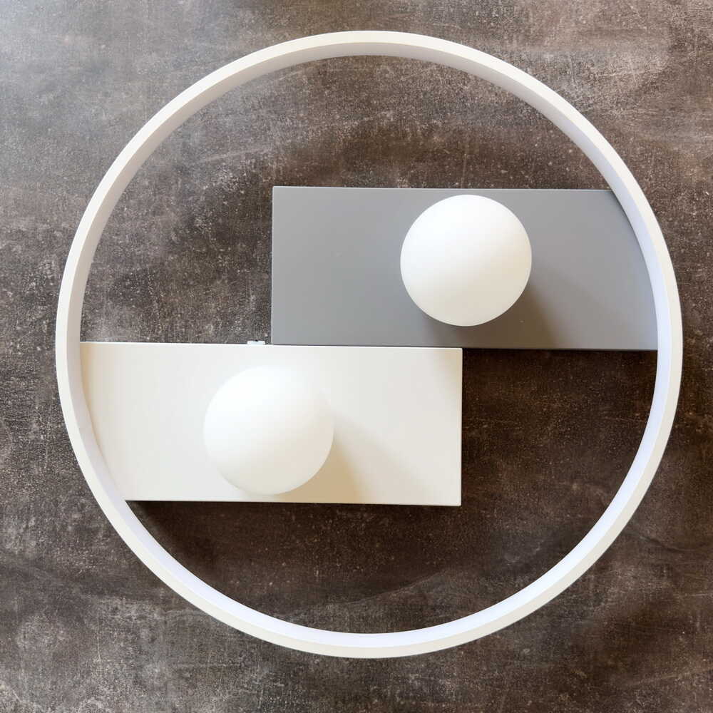 Светильник LED smart PICASSO-R с пультом 80Вт 3000-5000K 5200Lm Круглый Бело-серый 220625